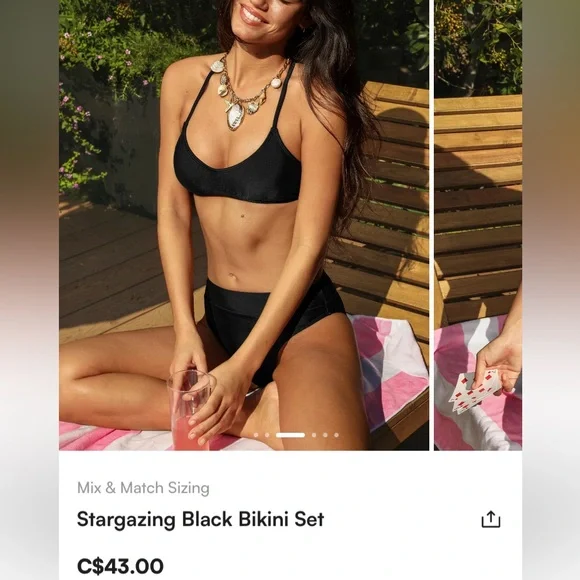 🆕 Cupshe “Stargazing” Black bikini set - Picture 6 of 6